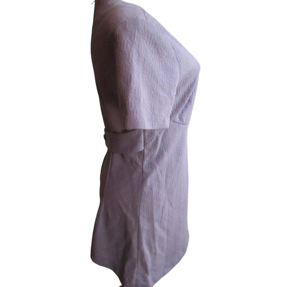 Vintage Women's Dress 8 1970's Mini Lilac Textured Stretch Knit Mod Handmade Med - Picture 4 of 8